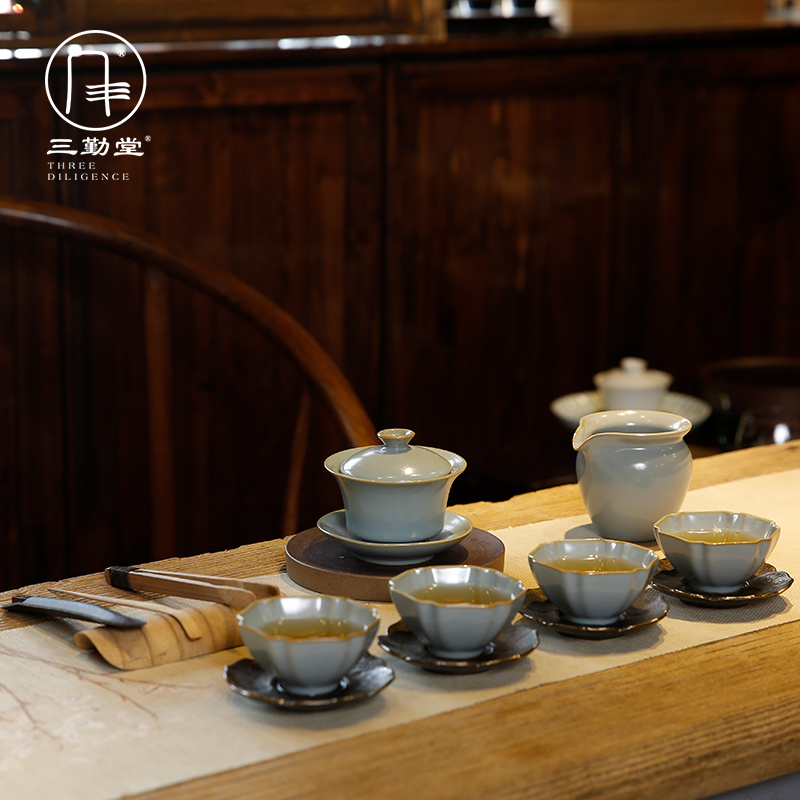 Three frequently hall your up tureen ceramic kung fu tea tea cup water chestnut product S14009 tureen jingdezhen