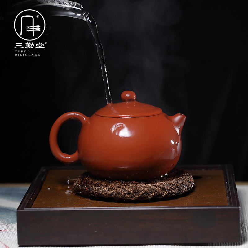 Three frequently hall are it yixing famous checking xi shi pot of kung fu tea teapot dahongpao little teapot