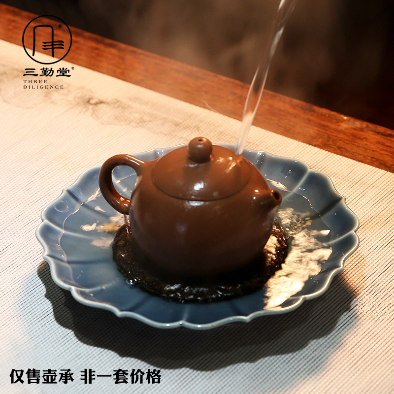 The three regular dry plate kunfu tea home snacks tea tray bearing pot S72053 jingdezhen ceramic tea set furnishing articles