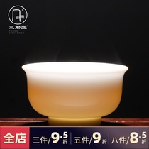 Sanqintang Teacup ceramics Jingdezhen Sweet white shadow Celadon master cup Single cup Puer tea tea cup S41133