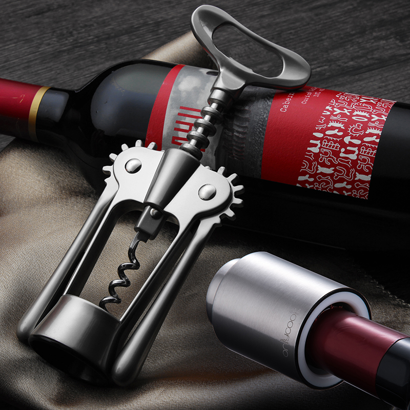 Onlycook can vacuum wine stopper + pearl nickel bottle opener kit wine red wine bottle stopper combination silica gel