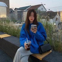 Day Faculty Twist Sleeves Hooded Sweater Jacket Woman Autumn Winter New Loose Korean version Leisure Lazy Wind Outside to wear knitted blouses