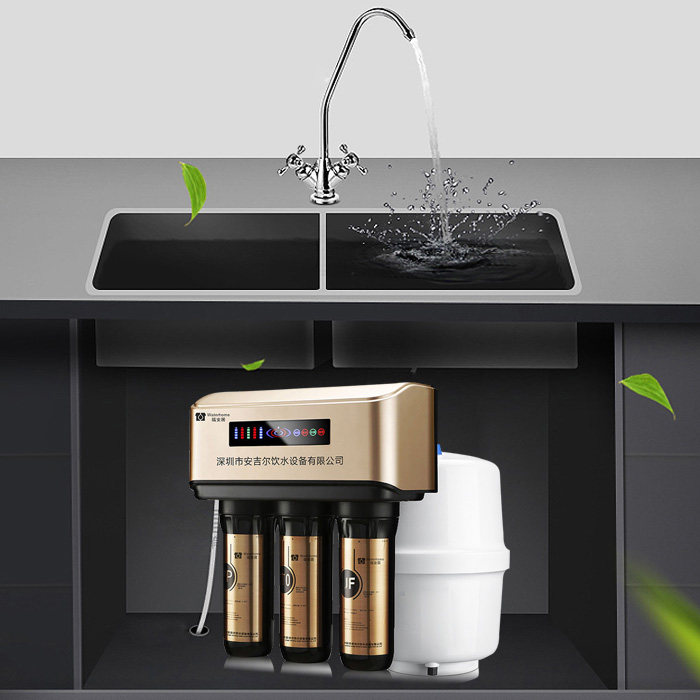 深圳安吉尔饮水设备公司福安居五级家用净水器反渗透直饮ro纯水机
