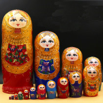  Matryoshka imported from Russia basswood creative flower handicraft birthday gift decoration will be sent to the country when it is full