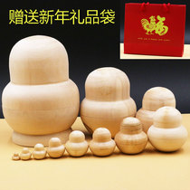 Matryoshka Russian 10-layer white billet arbitrary figure crow creative birthday gift wood recommended new gift