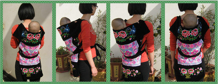 云南老式背带贵州传统背巾四川小孩背扇婴儿多功能背被横抱后背式