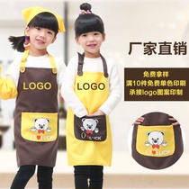 Kitchen Home Children Country Painting Parent-child Breathable Water Powder Painting Autumn Winter Children Apron Drawing Clothing waterproof with protective clothing
