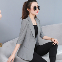 2021 spring and summer new thin cotton linen small suit female Korean version of Slim sleeve Net red linen suit jacket