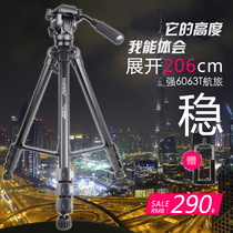 Yunteng 999 SLR Camera Tripod Hydraulic Damping Headset Set Professional Camera Canon Nikon Sony Fuji Triangle Outdoor Floor Stand Max Height 206m