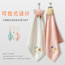 Japan super absorbent hand towel hanging towel cute handkerchief toilet cartoon hand towel thick