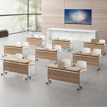 Conference table Training table Foldable mobile meeting desk splicing long table and chair student desk free combination