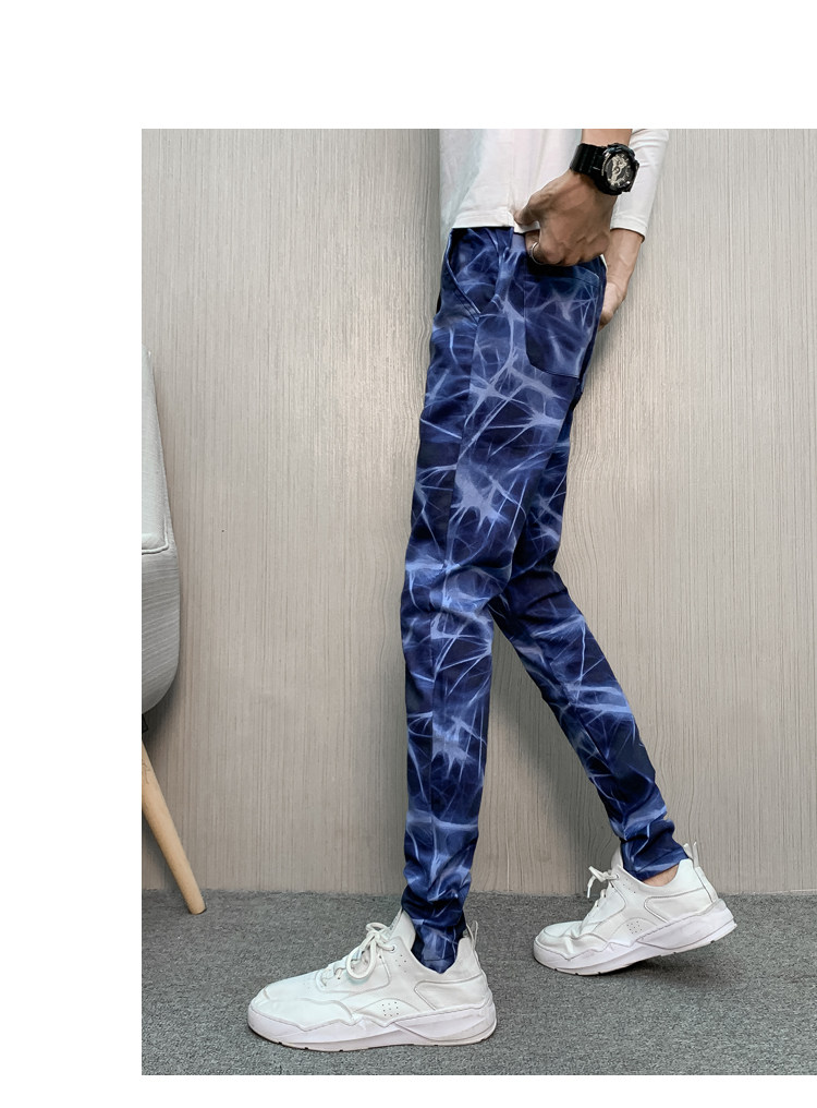 2020新款闪电时尚男士休闲裤韩版修身小脚裤男长裤