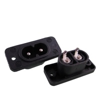 AC power supply two-core eight-character socket two feet can be welded with fixing screw hole 2 5A250V eight-character plug appliance