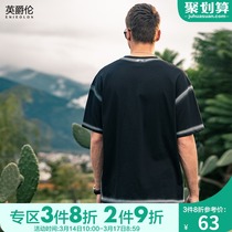 British Jubilee Brand Hand-Painted Striped Short Sleeve T-Shirt Men 2022 Summer New Cotton Spray Painted Loose Half Sleeve T-shirt