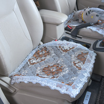 Car seat cushion monolithic three-piece set without backrest Summer four seasons universal linen art rear goddess car seat cushion