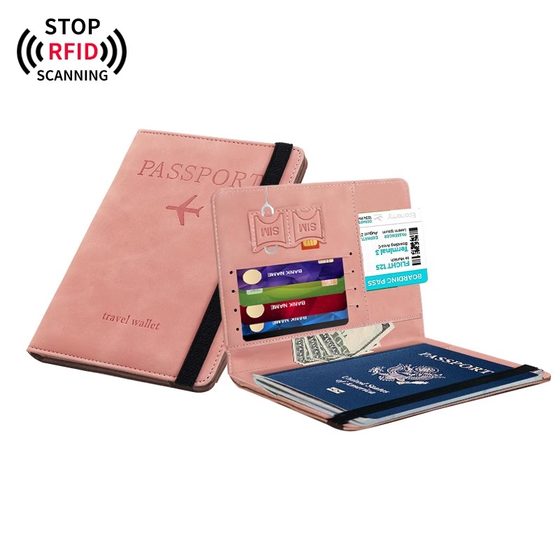 카드 가방 방지 브러시 스트랩 및 ID 폴더 RFID 해외 여권 가방 커버 남성과 여성을위한 다기능 여권 커버 카드 가방 방지 브러시 스트랩 및 ID 폴더 RFID 해외 여권 가방 커버 남성과 여성을위한 다기능 여권 커버