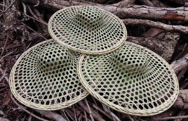 新款缕空竹斗笠 农家菜馆装饰竹编帽子 舞蹈竹