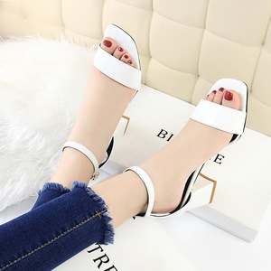 821-1 han edition fashion simple comfortable joker with square hollow out peep-toe shoes thick with high one word with s