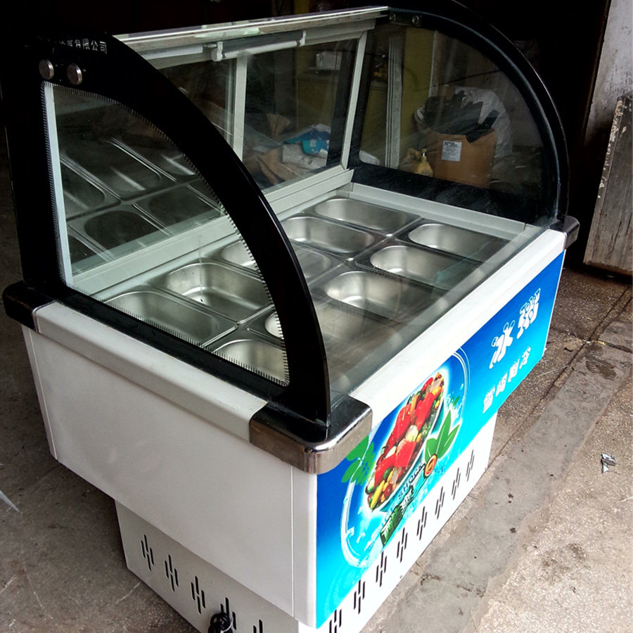 厂家直销冰粥机商用10盒冰粥展示柜 餐饮冷藏展示柜 小本创业设备