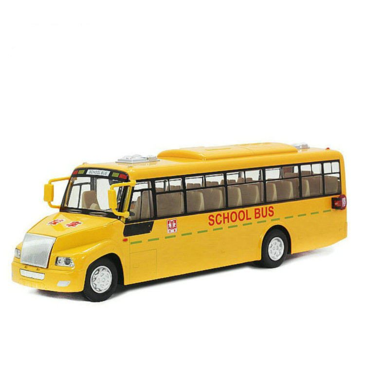 校车模型语音小汽车玩具车合金回力车仿真儿童巴士车公交车儿童