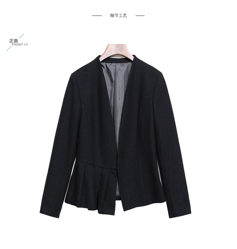 Fei Fei dài tay phù hợp với áo khoác ngắn cho mùa thu / đông 2021 áo khoác len mới Xiaoxi giảm béo phụ nữ chuyên nghiệp - Business Suit