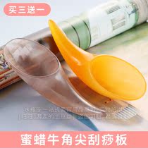 Beauty salon Facial body scraping plate Resin beeswax Niu horn tip Tea spoon type tapered acupoint meridian massager
