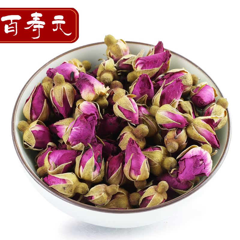 百寿元重瓣红玫瑰花草茶 胎玫瑰花茶包邮 干玫瑰花蕾60g罐装包邮产品展示图3