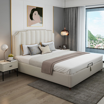 Nordic cloth bed 1 8m double bed modern simple master bedroom wedding bed Hong Kong style light luxury technology cloth bed American soft bed