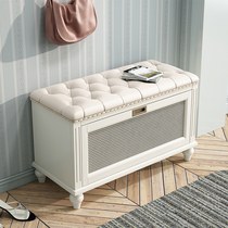 American-style solid wood tipping bucket changing shoe stool home door shoe cabinet entry into the home wearing shoe stool entry door porch can sit shoe rack