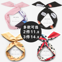 Korean headdress cross-knotted wire hair band female ins net red tied hair band Sweet fairy Forest super fairy hair accessories