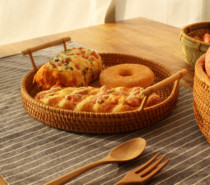 Rattan tray Vietnam hand storage basket bread fruit snacks living room bread basket snack storage basket fruit plate