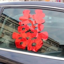 Wedding happy words bright light wedding stickers wedding arrangement window happy wedding electrostatic stickers wedding car decoration