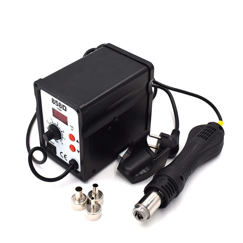 出口装858热风枪焊台数显调温拆焊台手机维修工具风枪嘴恒温烤枪