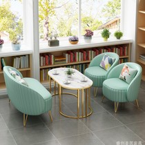 Minimalist talks sofa table and chairs Combined coffee hall sweet milk tea shop solid wood single double sofa chair holder modern