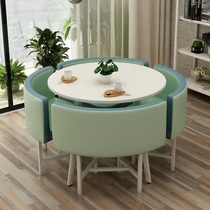 Negotiating table and chairs combined leaning back chair small family type guests small round table reception with one table 4 chairs Balcony Coffee Casual Chair