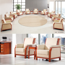 Minimalist modern office room Reception VIP sofa cloth art single business guest area leather art tea table combination