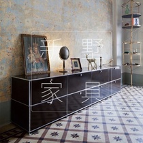 Nordic light luxury tea table TV cabinet combination modern simple style creative guest hall side cabinet master bedroom floor-to-ceiling TV cabinet