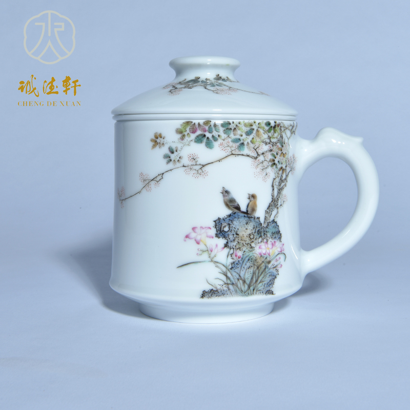 Cheng DE hin jingdezhen ceramic tea set, high - grade pure hand draw pastel 5 cups red smartweed spearmint