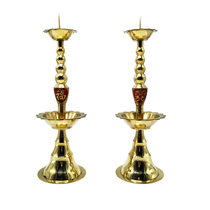 Copper Candlestick A pair of vintage candle holders pure copper for Buddha lamp home Buddha Hall dedicated to sacrificial supplies copper wax table