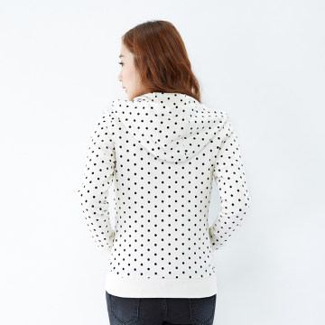 唐狮正品春秋女装卫衣圆点连帽休闲运动棒球服