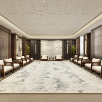 New Chinese conference room VIP reception sofa coffee table combination office Government single seat fabric solid wood furniture