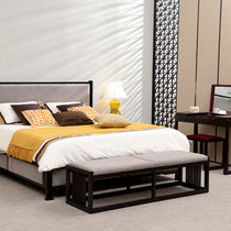 New Chinese solid wood bed tail stool modern simple shoe changing stool Zen B & B bedroom cloth bed sofa stool customization