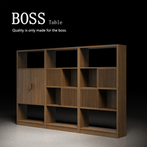 New Chinese bookcase combination modern Chinese locker office Study full solid wood Zen bookshelf furniture customization