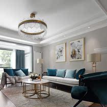 New Chinese style solid wood sofa combination Zen living room modern simple complete light luxury villa Chinese model room furniture