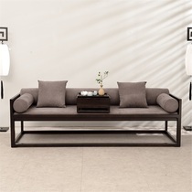 New Chinese Luohan bed Zen three-person sofa bed solid wood concubine bed hotel club model room Chinese furniture Reservation