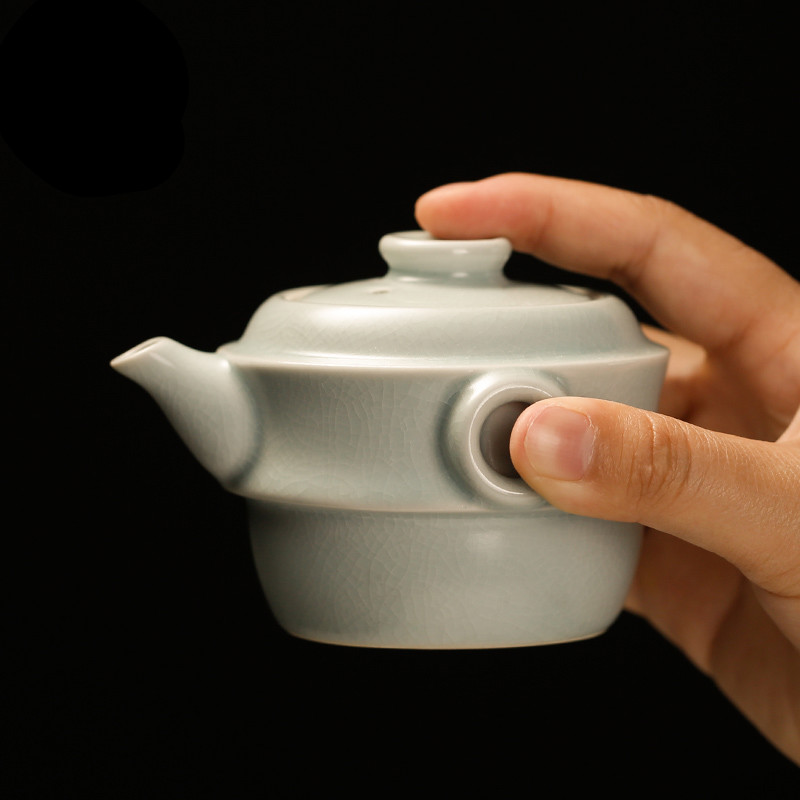 . Poly real boutique scene. Jingdezhen your up crack cup travel a pot of a cup of tea set suit portable hand grasp pot