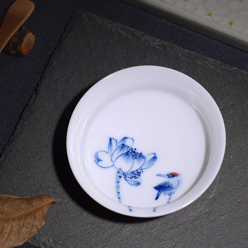 . Poly real jingdezhen scene all hand sample tea cup hand - made lotus kung fu tea tea set of blue and white porcelain teacup