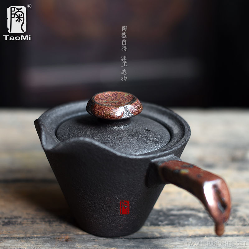 Poly real scene ceramic teapot single pot of kung fu tea tea ware pu - erh tea are it mercifully Japanese coarse pottery Japan side to pot