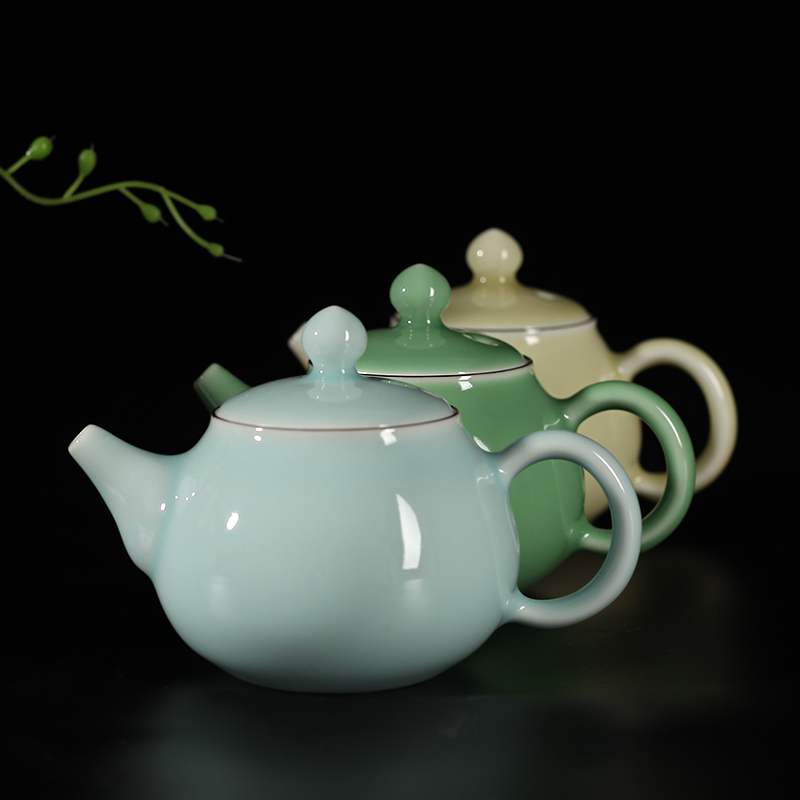 Get together scene scene celadon half checking ceramic teapot tea filter household utensils package mail kung fu tea pot