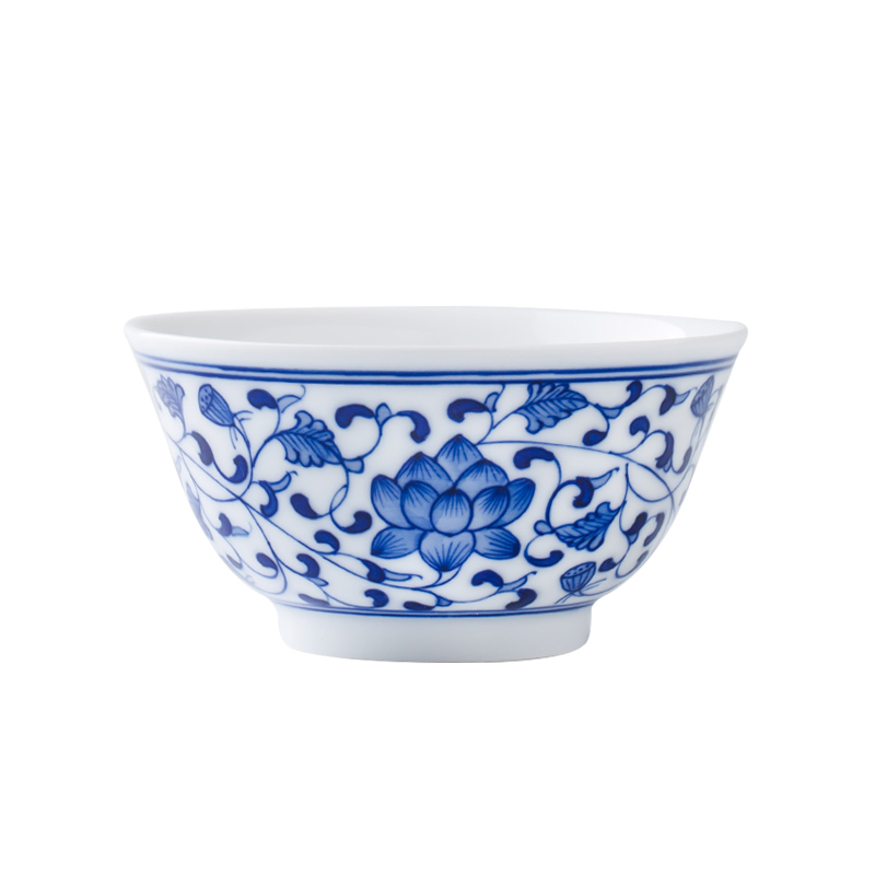 . Poly real view jingdezhen hand - made kunfu tea cup blue and white porcelain large master cup single sample tea cup cup tie up branches